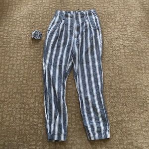 Cute blue and white linen pants